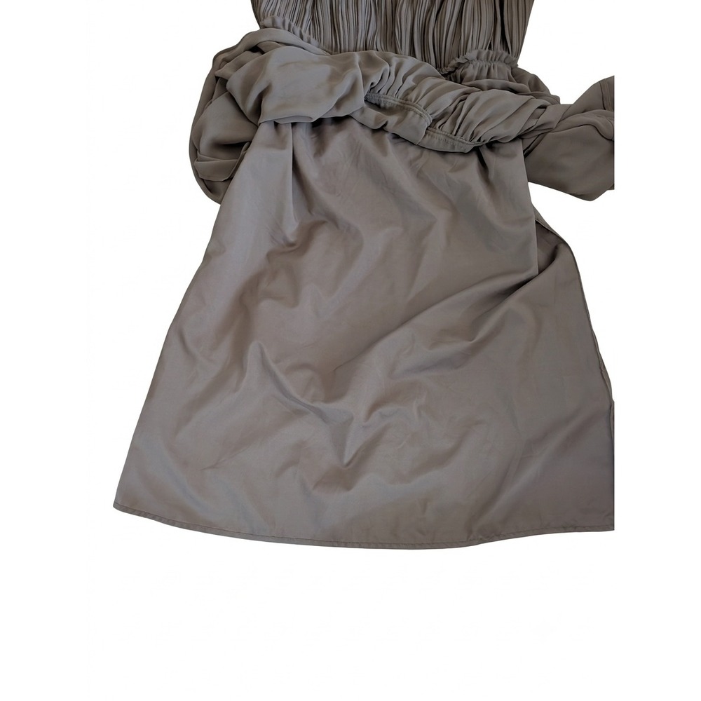Banana Republic Pleated Open Back Tiered Midi Dress Olive Green Size 20 - Picture 8 of 10